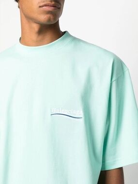 Balenciaga Political Campaign Oversized T-shirt in Mint